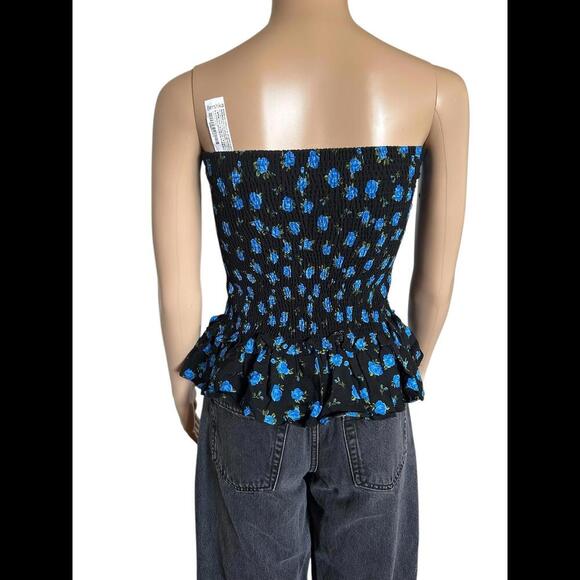 Floral Strapless Peplum Top - Picture 3 of 4